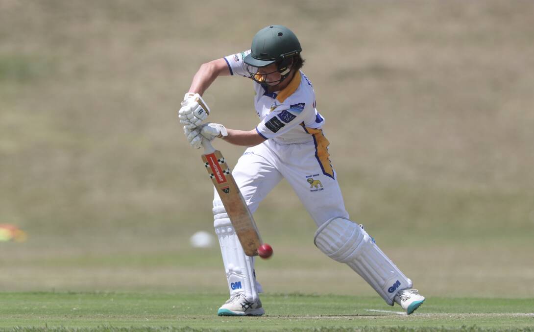 Hugh Taylor on his way to his century on Saturday. Picture by Phil Blatch.