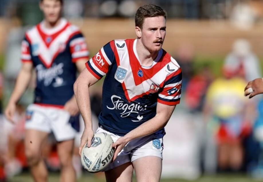 Tyler Colley in action with the Sydney Roosters' Sydney Shield side in 2022.