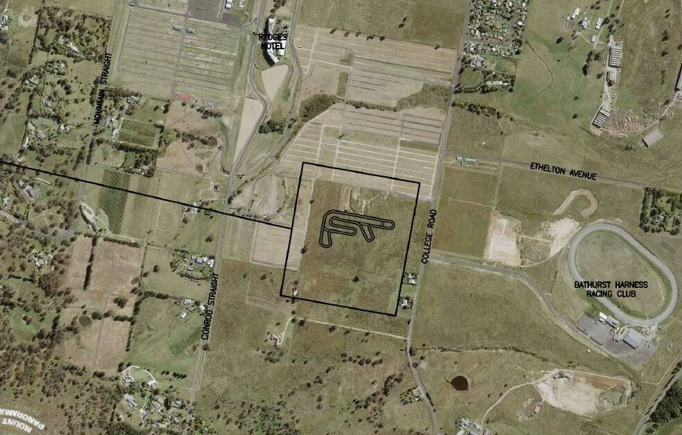 The proposed location for the go-kart track project, with the track marked out. 