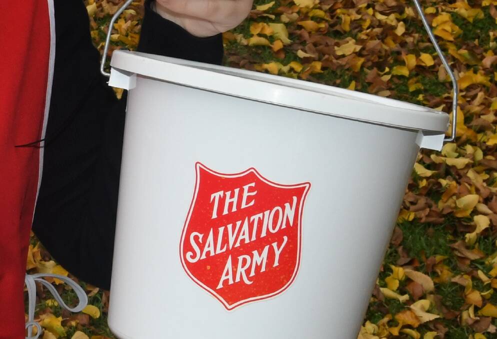 A collection bucket for the Salvation Army's Red Shield Appeal. Picture file