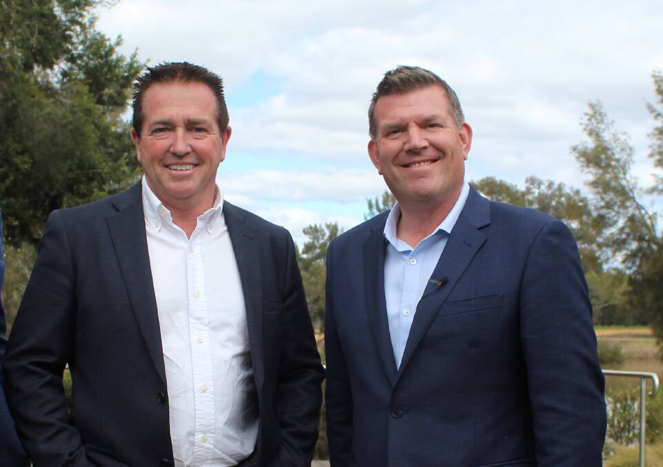 Dubbo MP Dugald Saunders (right) will lead the NSW Nationals after Paul Toole (left) was ousted. File picture