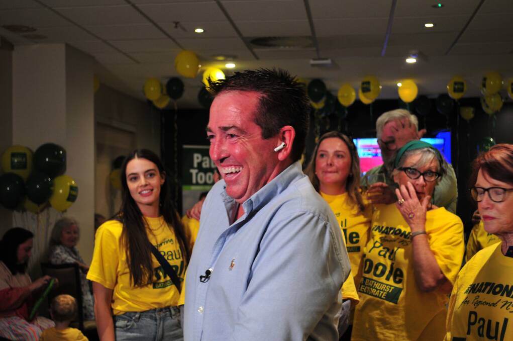Paul Toole was all smiles after winning a fourth term, despite the Coalition's loss across the state. Picture by Rachel Chamberlain
