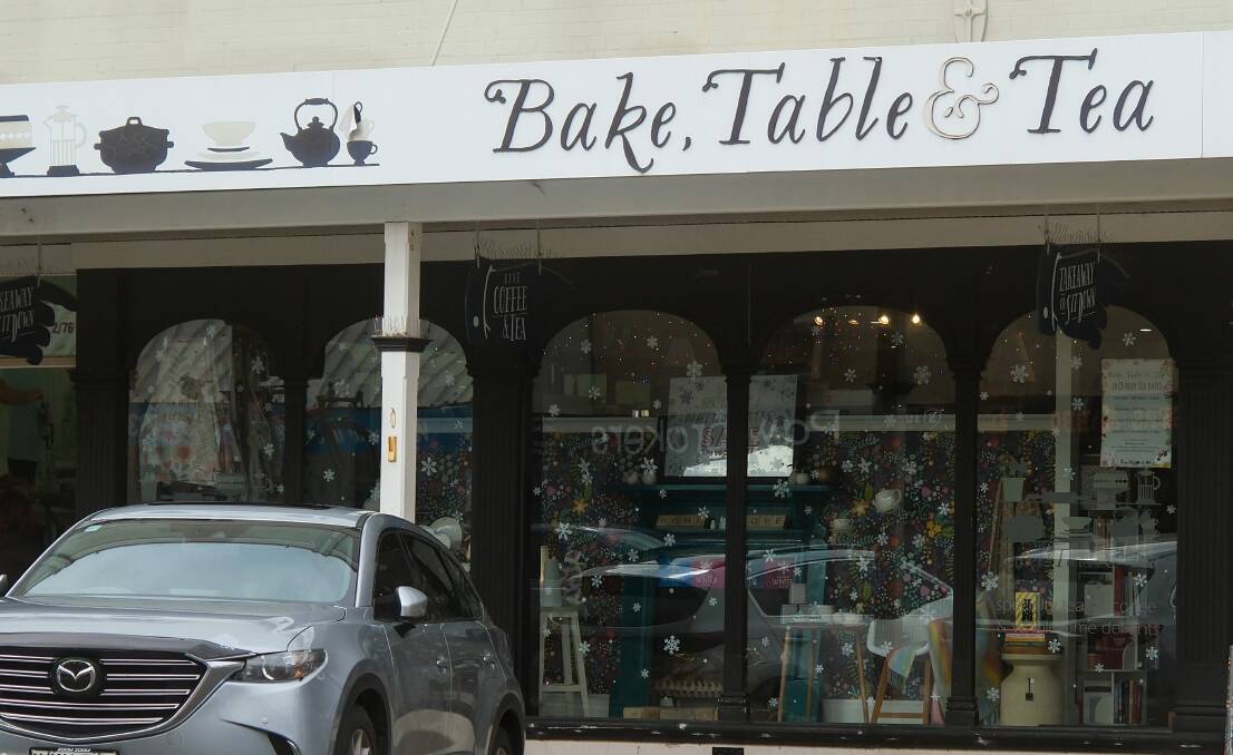The shopfront of Bake, Table and Tea in George Street, Bathurst. Picture by James Arrow