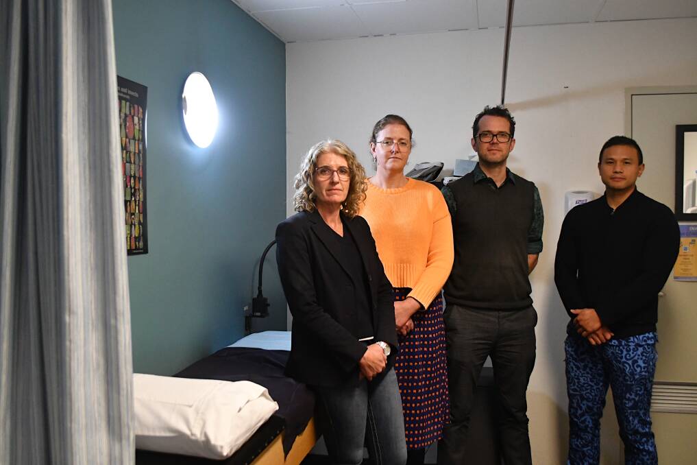 The owners of the Bathurst General Practice Group, Louise McMahon, Dr Sarah Koffmann, Dr Marcus Hayward and Dr Atma Rana, standing in a consult room. Picture by Rachel Chamberlain