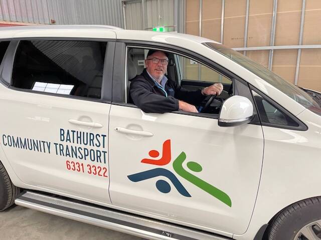 Bathurst Community Transport driver Scott Gold in the organisation's town car. Picture supplied