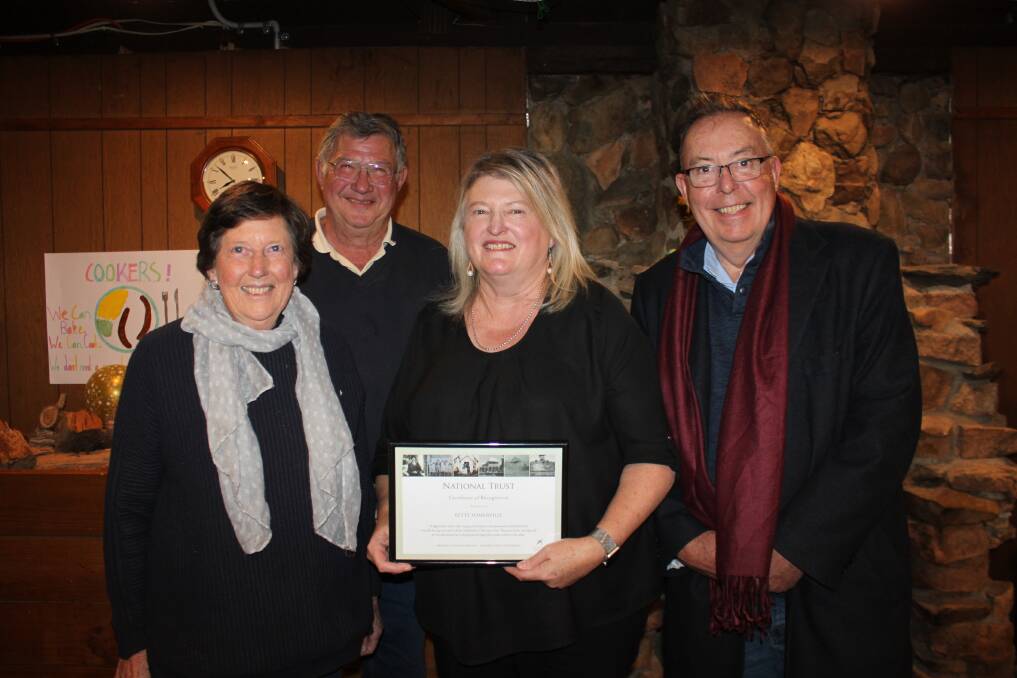 Betty Somerville's daughter Heather Stocks (centre) surrounded by committee members of the Bathurst branch of the National Trust, Fran White, Iain McPherson and Wayne Feebrey. Picture supplied