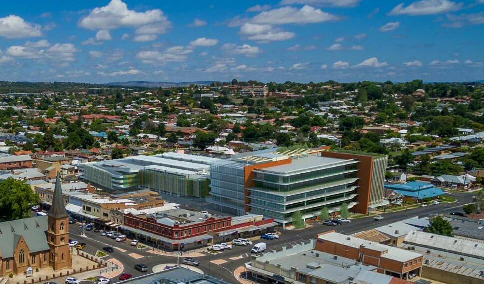 An artist's impression of the proposed Bathurst Integrated Medical Centre (BIMC) facing Howick Street. 