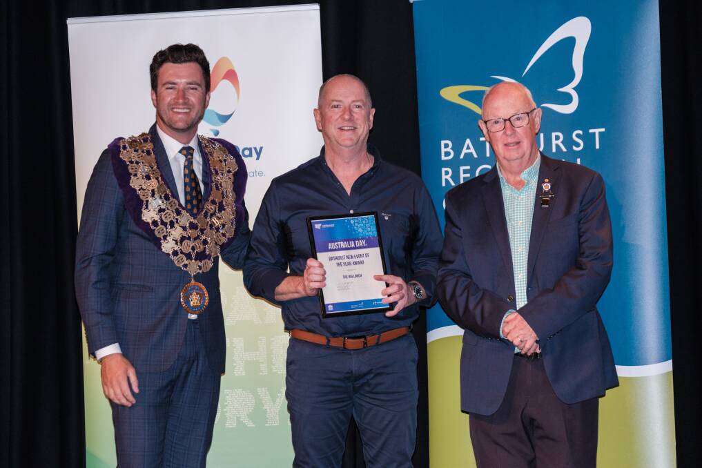 Deputy mayor Ben Fry, Vivability chief executive officer Nick Packham, and councillor Graeme Hanger following the presentation of the new event award. Picture by James Arrow