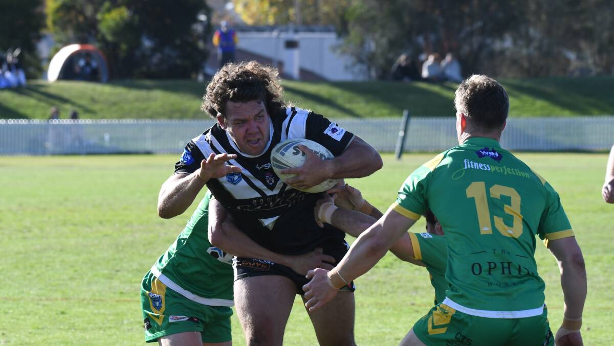 Cowra prop William Ingram attempts to break the Orange CYMS defence. Picture by Carla Freedman 