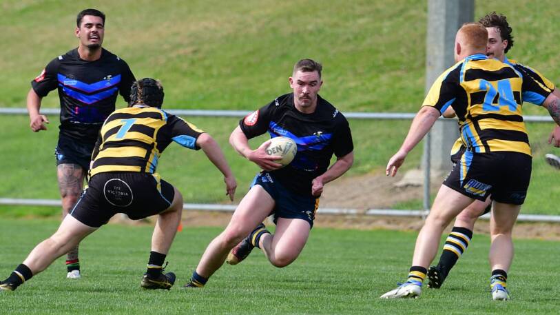 Lachie Balcombe playing for CSU in the Line and Length Cup. Picture by Alexander Grant