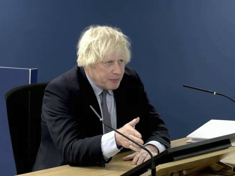 Boris Johnson has appeared for a second day of questioning at a COVID-19 inquiry. (AP PHOTO)