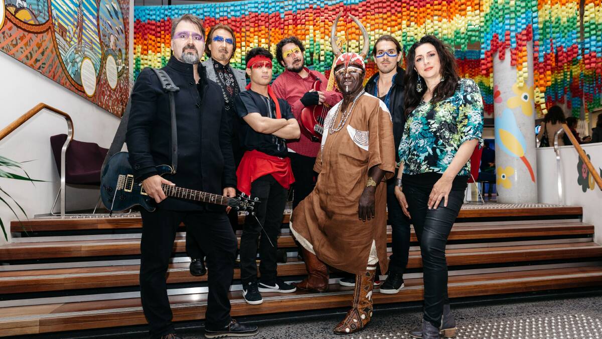 ECLECTIC: Multicultural seven-piece fusion act Worlds Collide will perform at Bathurst Memorial Entertainment Centre next Thursday as part of Inland Sea of Sound. Photo: SUPPLIED